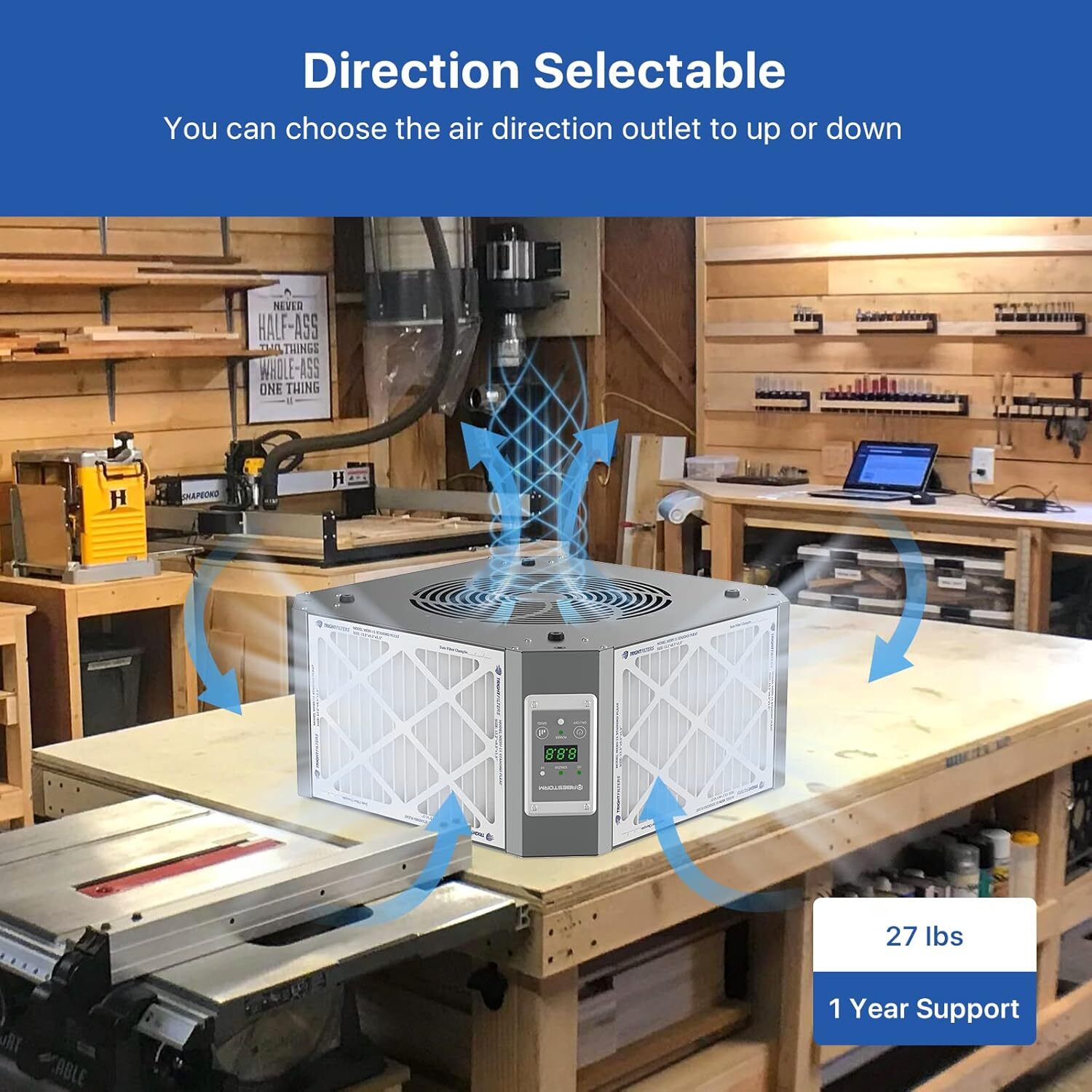 Abestorm Intake Air Filtration System Woodworker Built in Ionizer Dust Collector