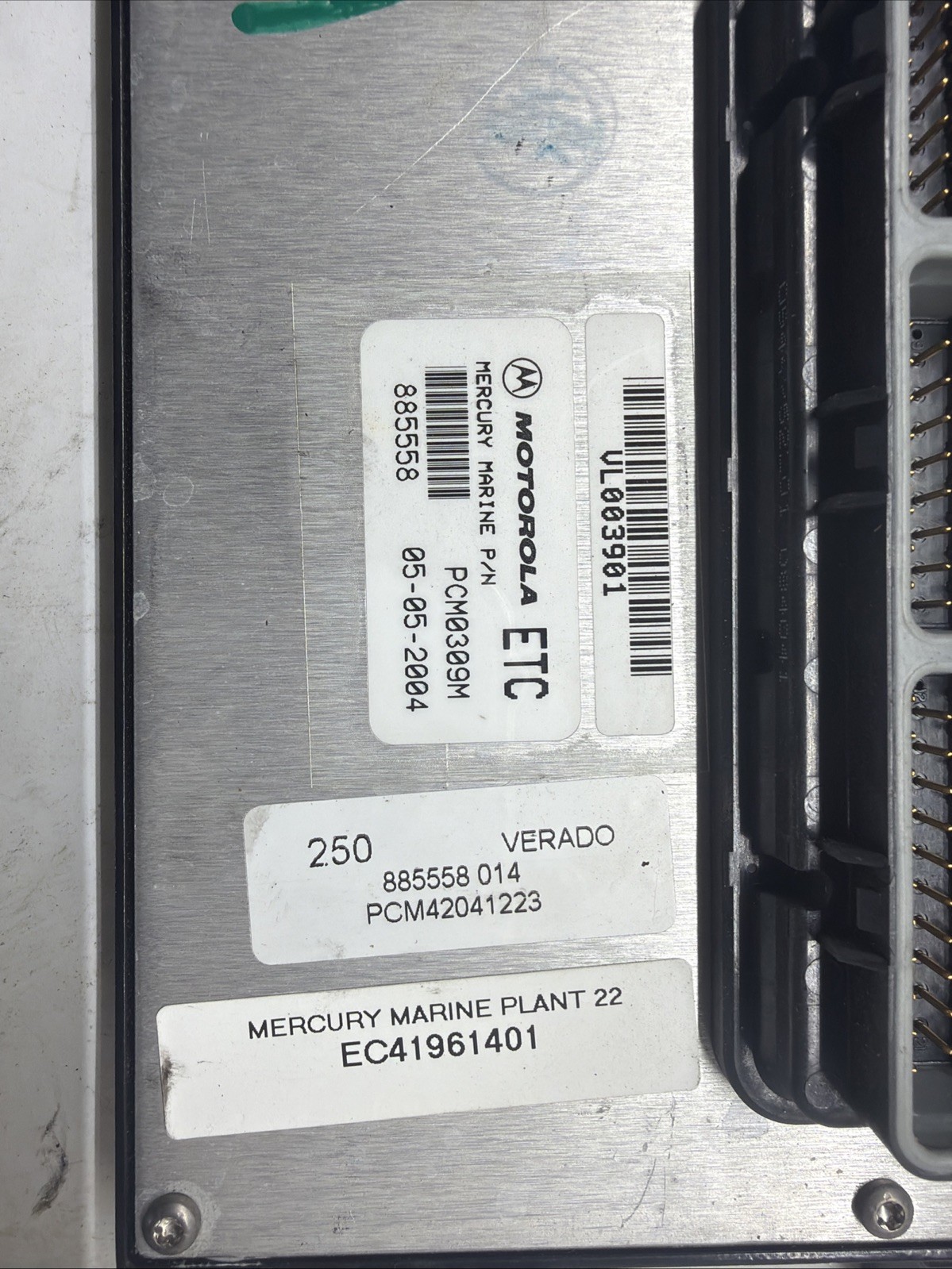 Mercury Verado 250HP 4 Stroke PCM ECU 885558 Freshwater Tested