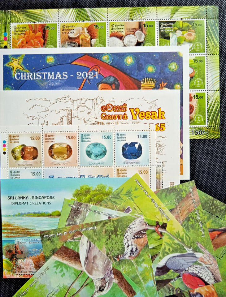 Sri Lanka 37 Stamp Collection 2021 Complete Year Pack + 11 MINI sheets MNH