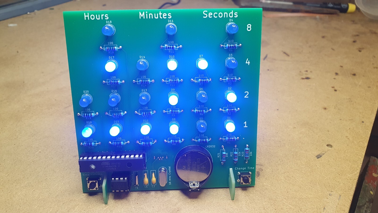 Binary Clock Kit DIY Solder Power Of 2 Clock