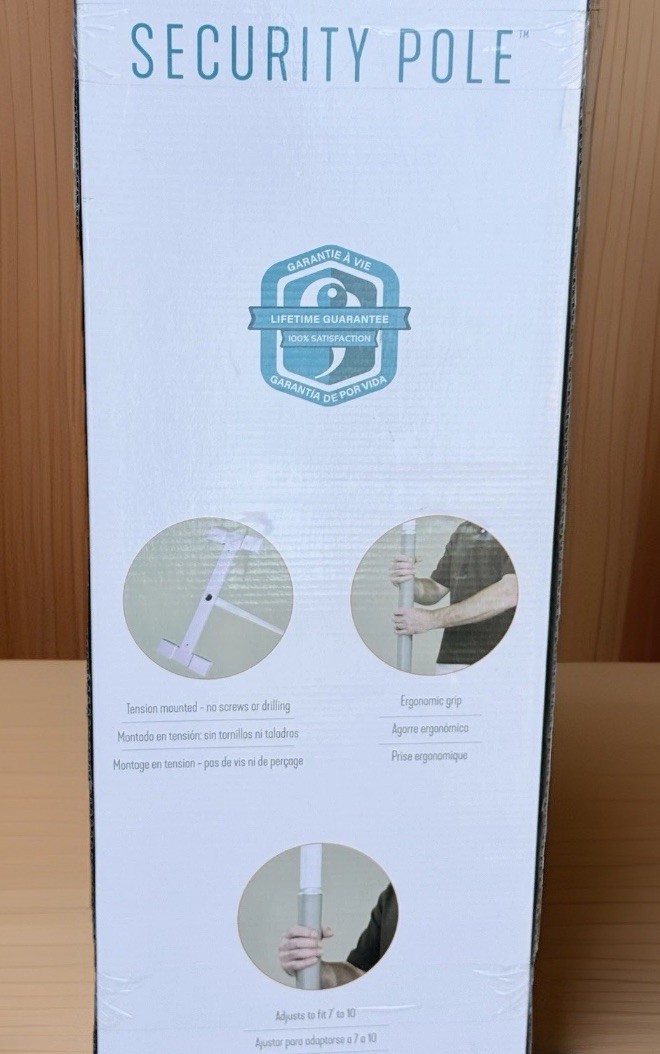 Stander Security Pole 1150-W - Tension Mounted Safety - White