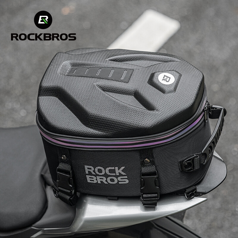 ROCKBROS Motorcycle Tail Bag,Waterproof Hard Shell Rear Seat Bag 12.5L Backpack