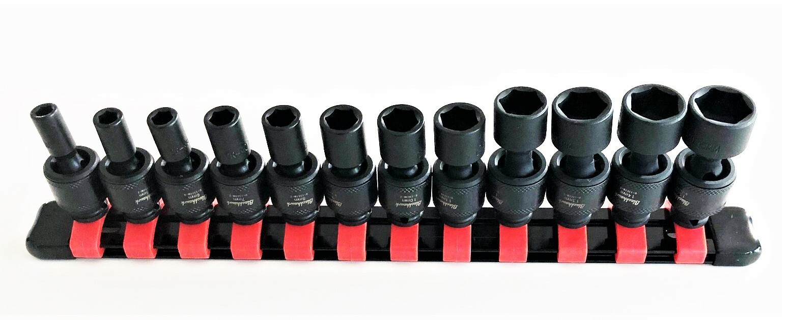 12pc Proto Blackhawk 1/4" Impact Universal Swivel Flex Socket Set METRIC U-1456S