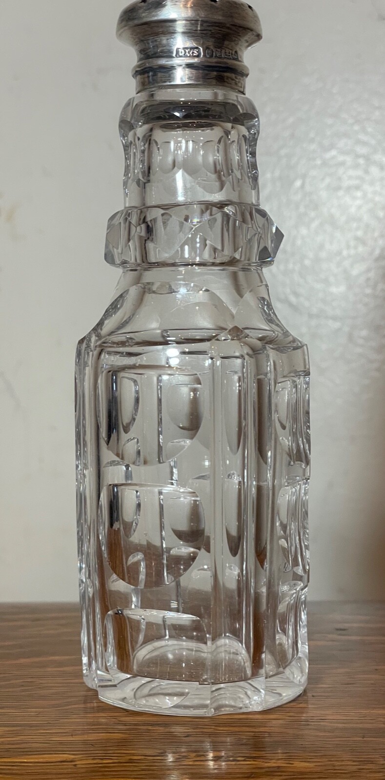 antique 1800's James Dixon & Sons sterling silver cystal sugra dredger muffineer