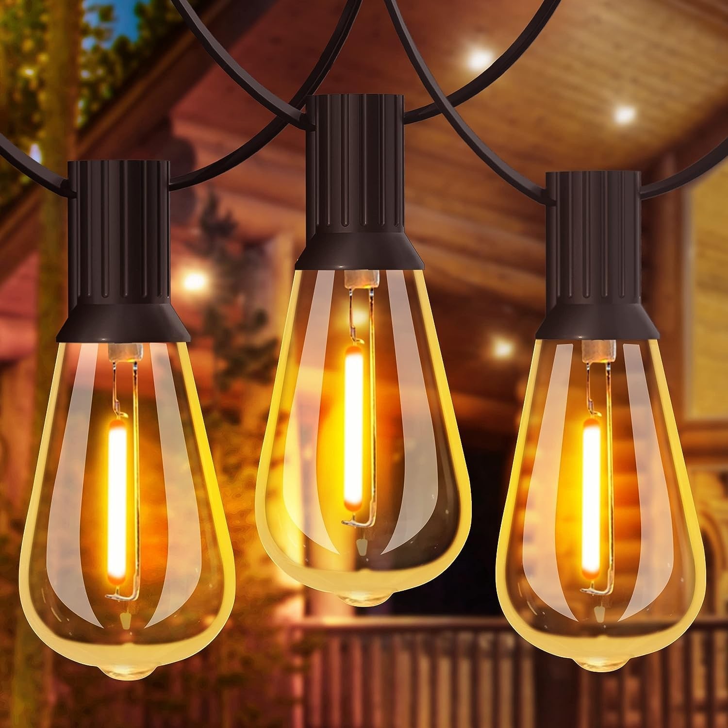 50FT Solar String Lights for Patio Waterproof Outdoor Connectable ST38 LED Light