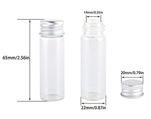 MaxMau 24 Tiny Jars with Aluminum Screw Lids 15ml Small Glass Bottles Clear