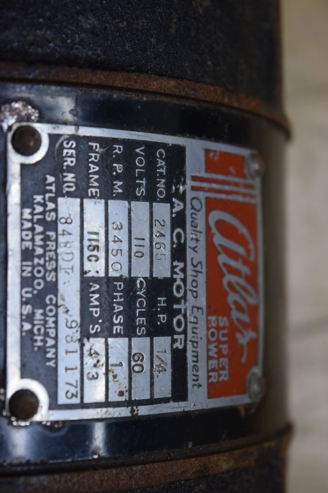 Atlas Super Power Tool Post Grinder 1/4 hp