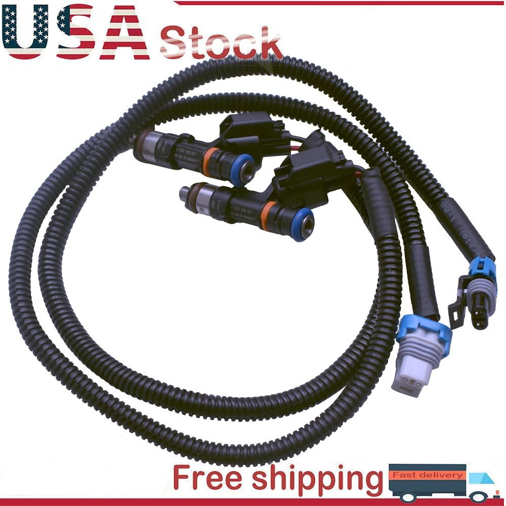 2PCS Fuel Injectors w/ Harness Fits For 11-14 Polaris Ranger XP 800 Ranger 800