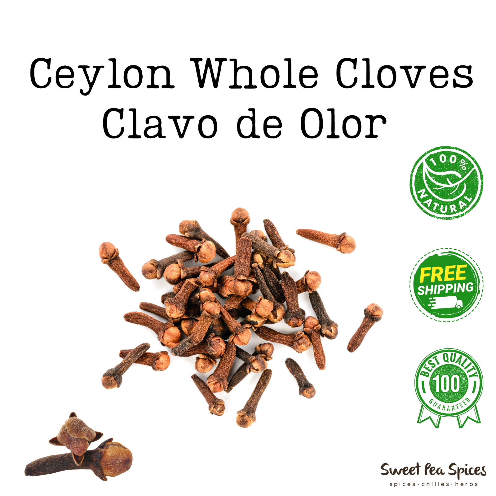 Organic Ceylon Whole Cloves - Bulk Cloves - Sri Lanka - Sun Dried Cloves