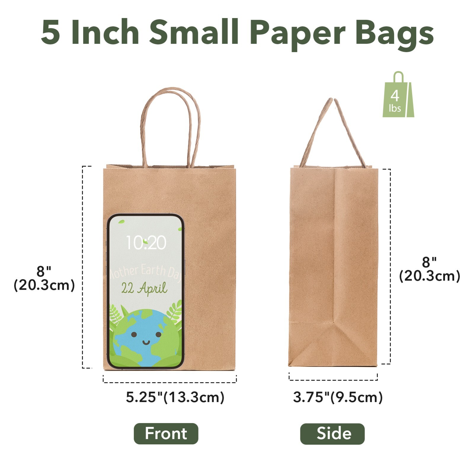Kraft Paper Bags with Handles Party Shopping Gift Bags Bulk Brown White Black
