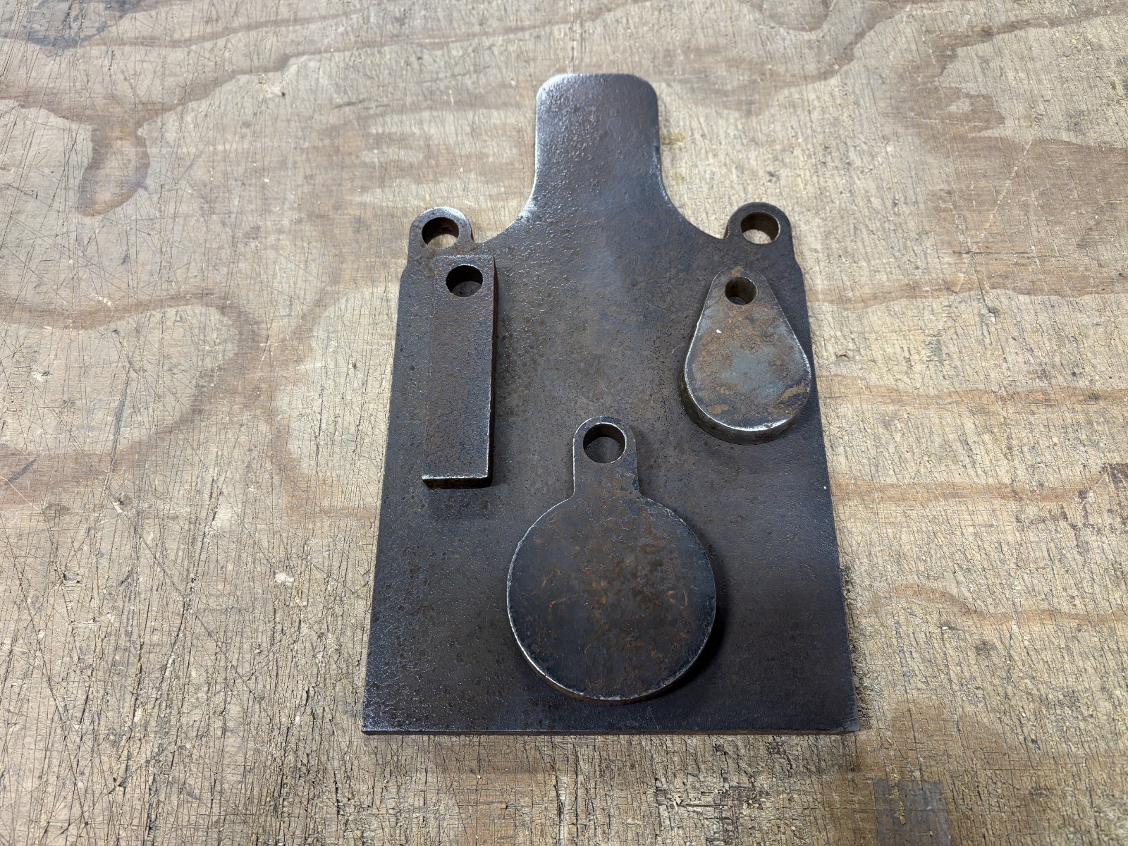 AR500 1/2" Steel Shooting Target 4pc Set 1,2,3" Gongs & 7x12" Surplus Blemish