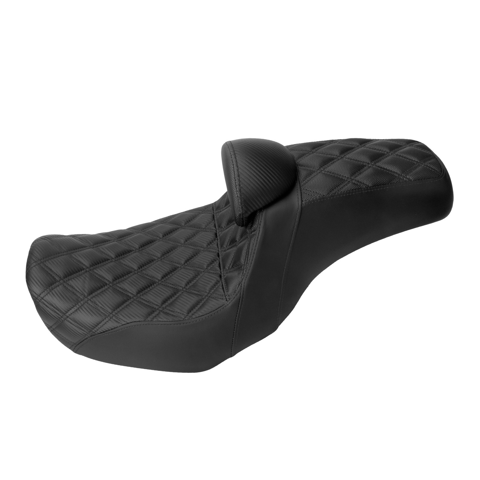 Black Stitching Seat W/ Driver Backrest Fit For Harley Dyna Super Glide 2006-17