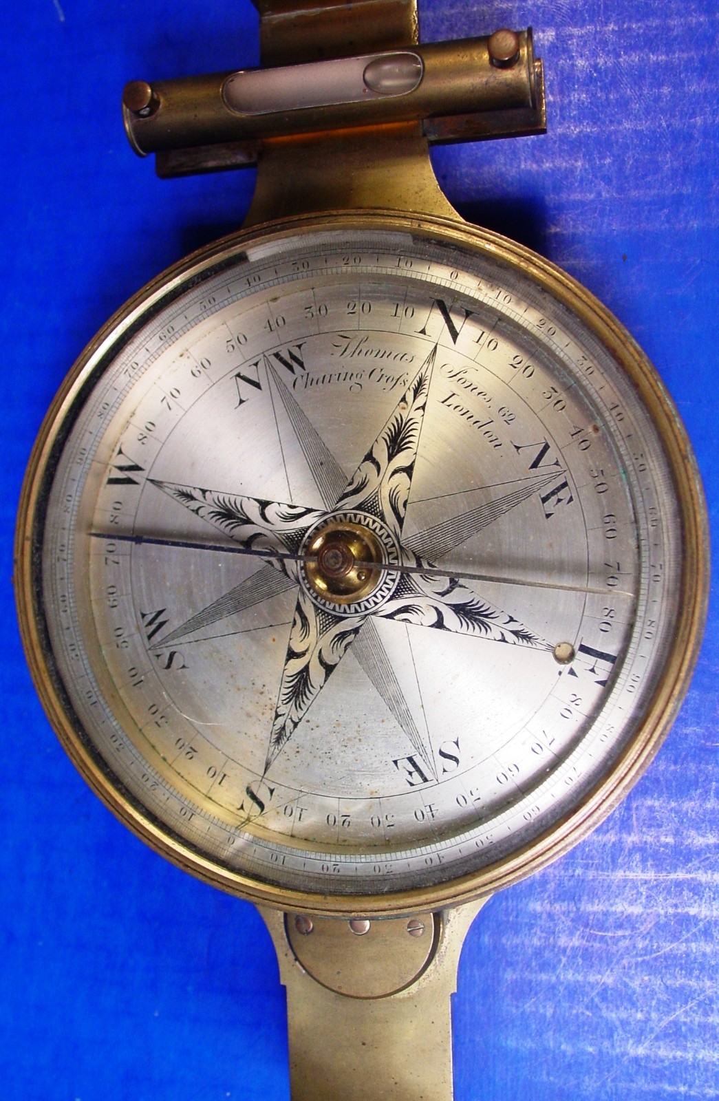 1816 Thomas Jones Compass folding Sight Vanes Vertical Arc - Rare Early Compass