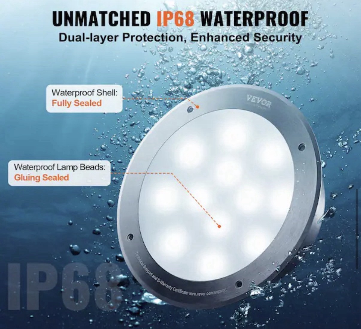 12-Volt LED Pool Light 10 In. 40-Watt Color Changing Inground Swimming Pool Ligh