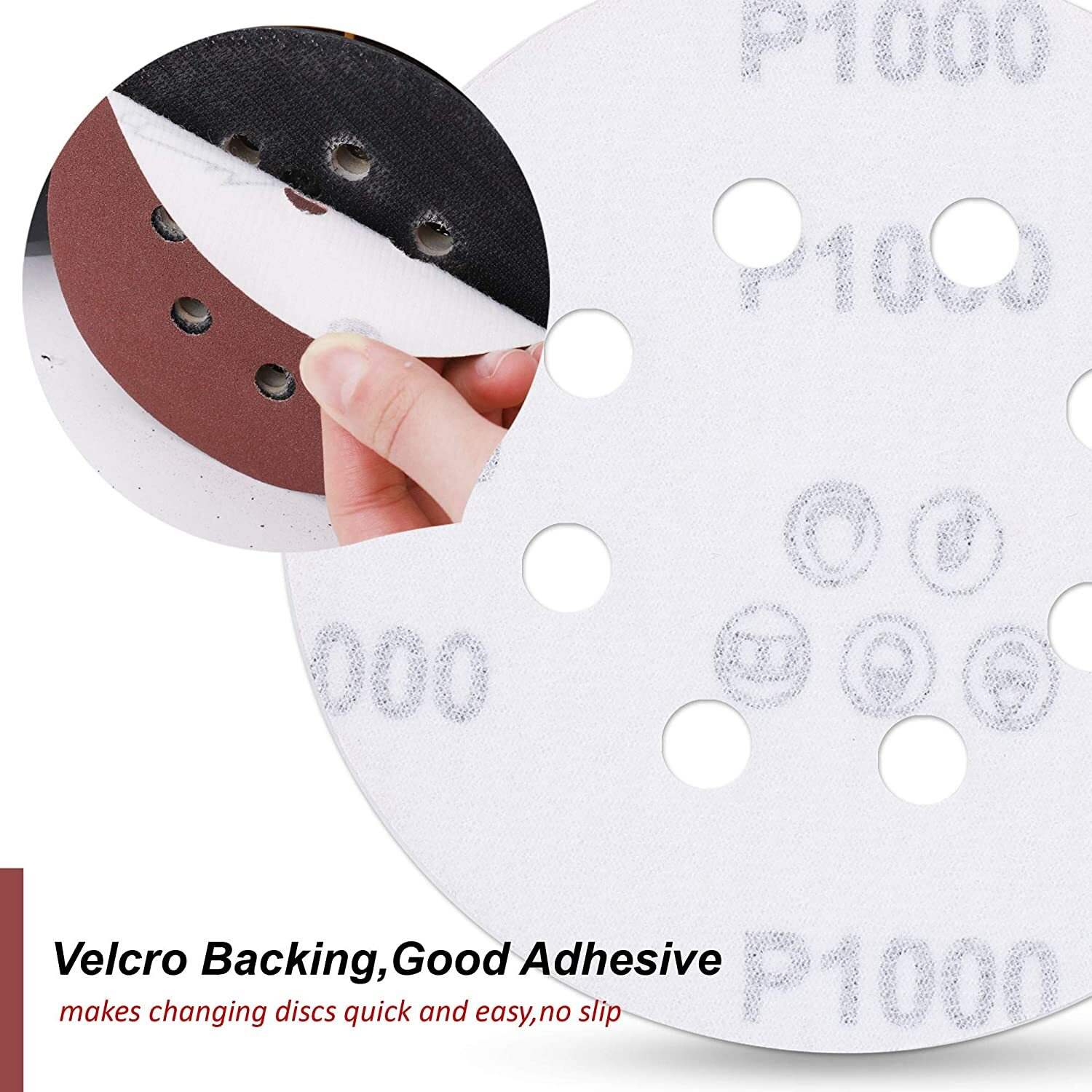5inch Sanding Discs 40-1000 Grit Hook Loop 8-Hole Orbital Sander Paper Sandpaper