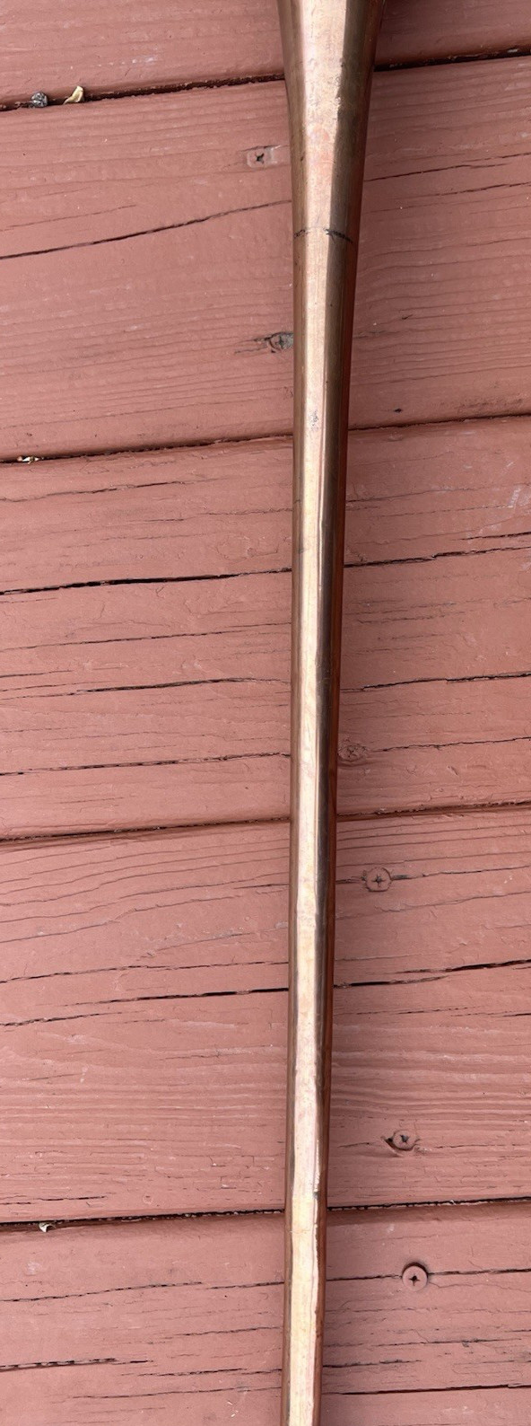 Signed George Potter Copper Brass Silver Long Fox Hunting Horn Wicker Sheath