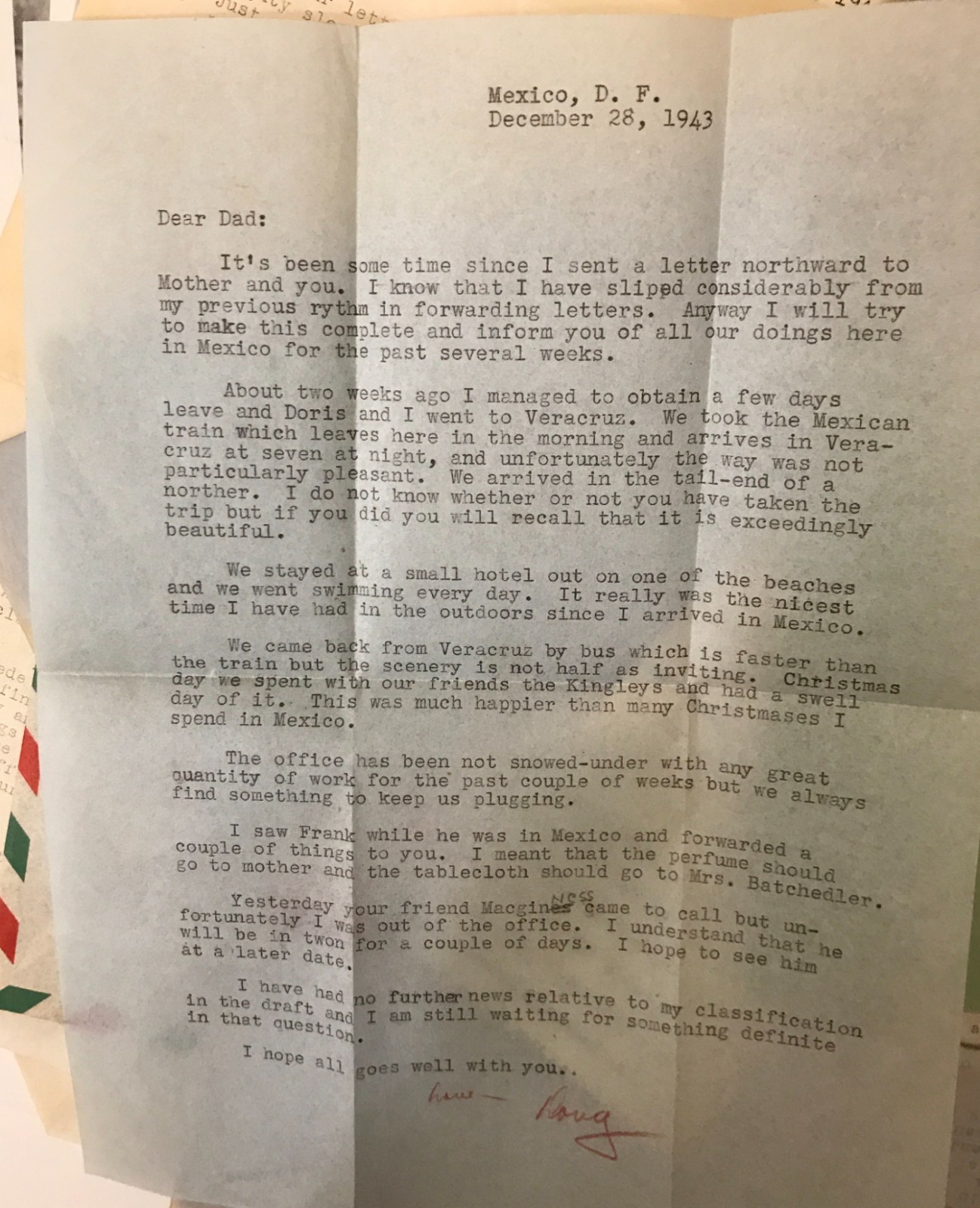 1941-42 Mexico Personal Letters Lot to US w/ Postal Covers incl. Examined