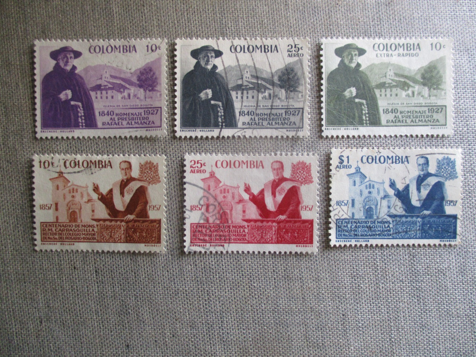 Colombia, Scott#695, C313-C314, 696, C315-C316, used