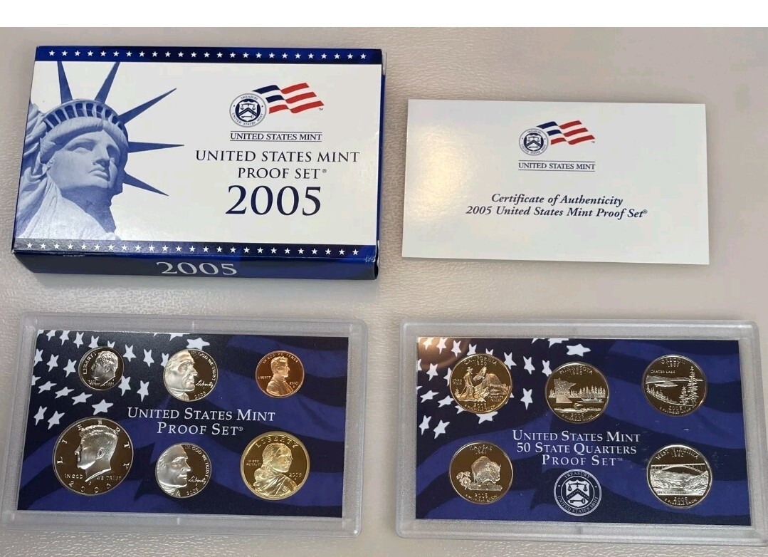 US Mint 10 Annual Proof Sets 1999-2008 OGP Box & COA 109 Coins Estate Sale Lot