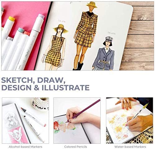 Ohuhu Marker Pads Art Sketchbook, 7.6" ×10" 120LB Heavy Smooth Drawing Papers