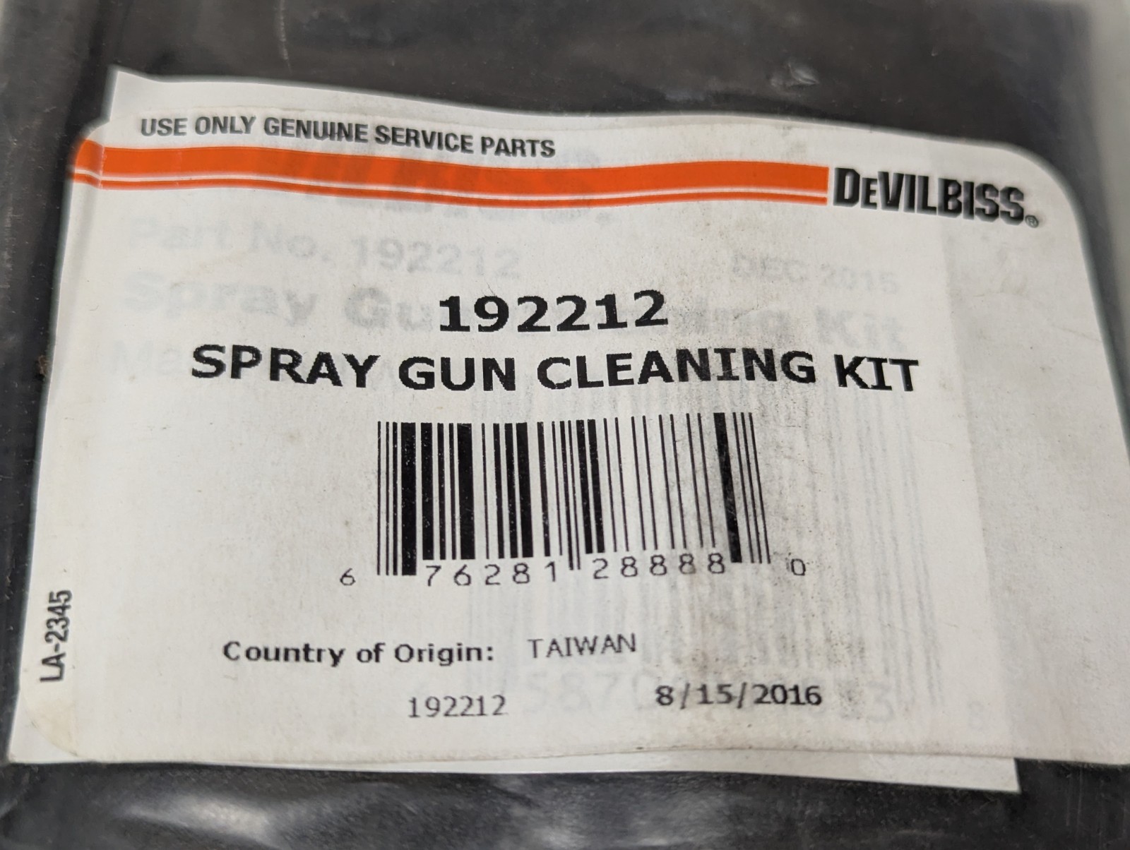 Genuine DeVilbiss Spray Gun Cleaning Kit 192212 NEW