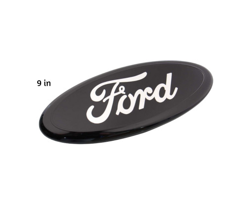 Ford BLACK Oval Emblem 9 INCH Chrome LOGO Badge For Grille/Tailgate 2004-16 NEW