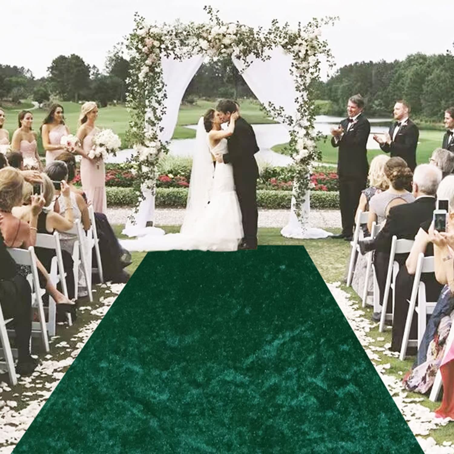 Aisle Runner Wedding Decoration Dark Green Velvet Aisle Runners Carpet Runner...