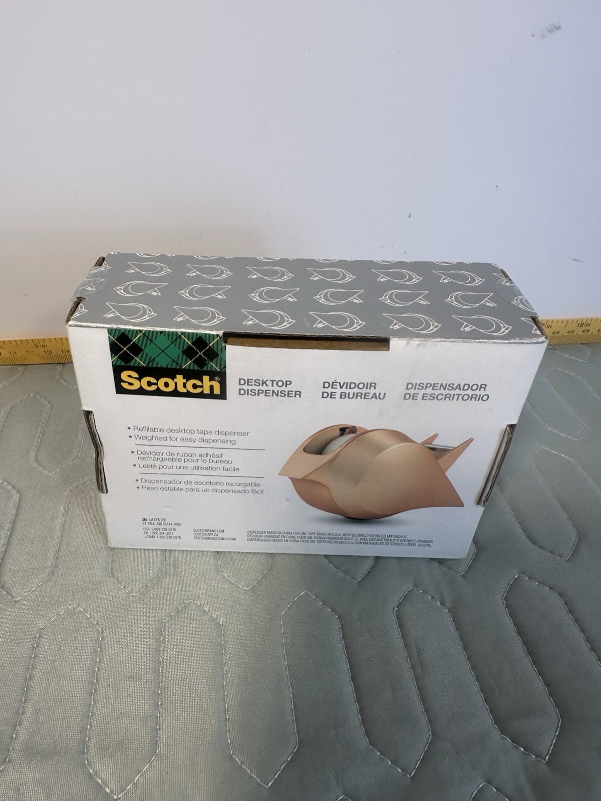 Scotch Gold Tape Dispenser Desktop Modern Desk Tape Holder Office Decor 3M New