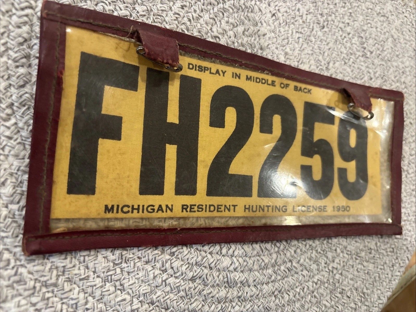 Vintage Cloth Michigan Resident Hunting License 1950