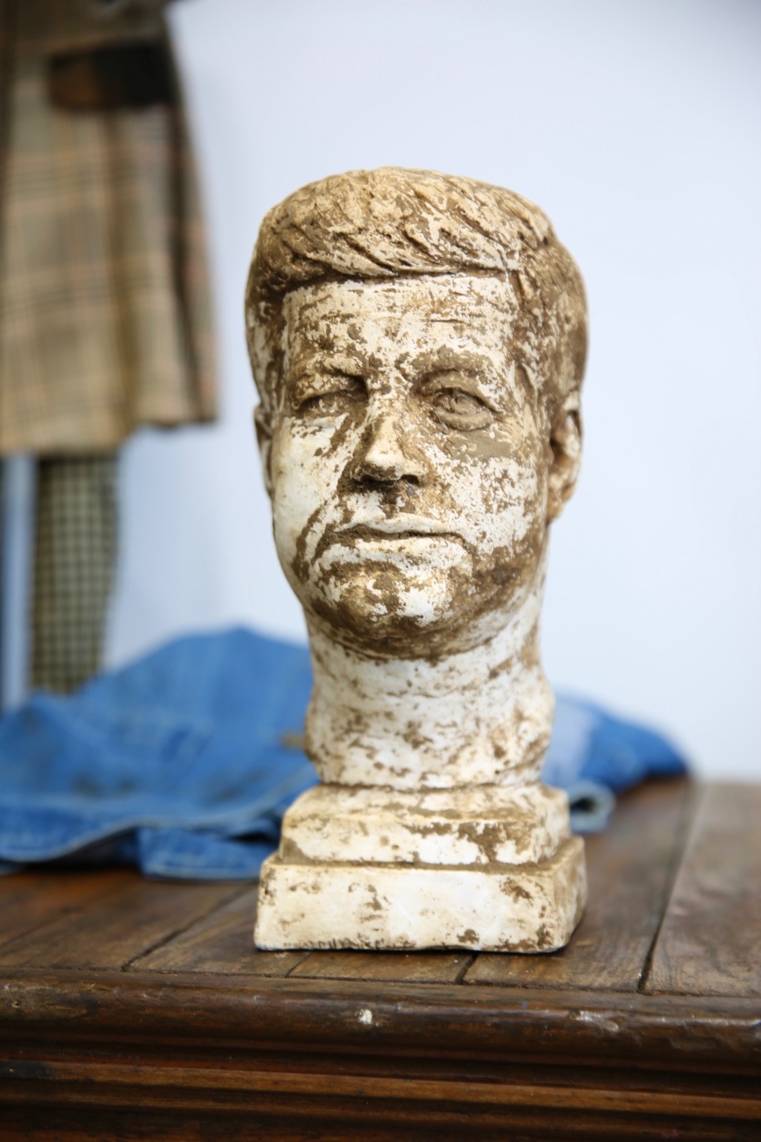 VTG Antique Mannequin Head Hat Stand Countertop Display Bust Chalkware Oddity