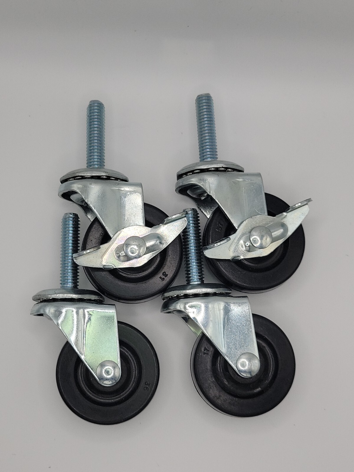 2" Replacement Caster Wheel Set Threaded Stud Colson Mfg Metro Shelf Chair Desk