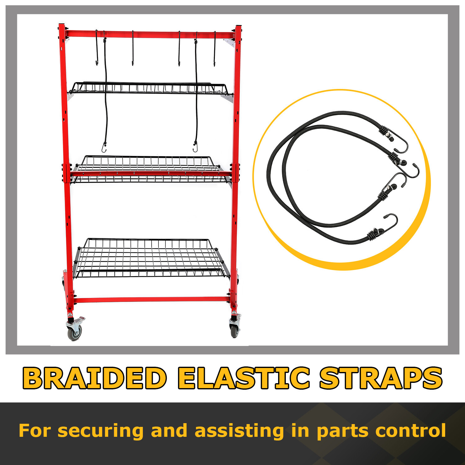 Universal Auto Body Rolling Parts Storage Rack for Repair Shops Garages Cart