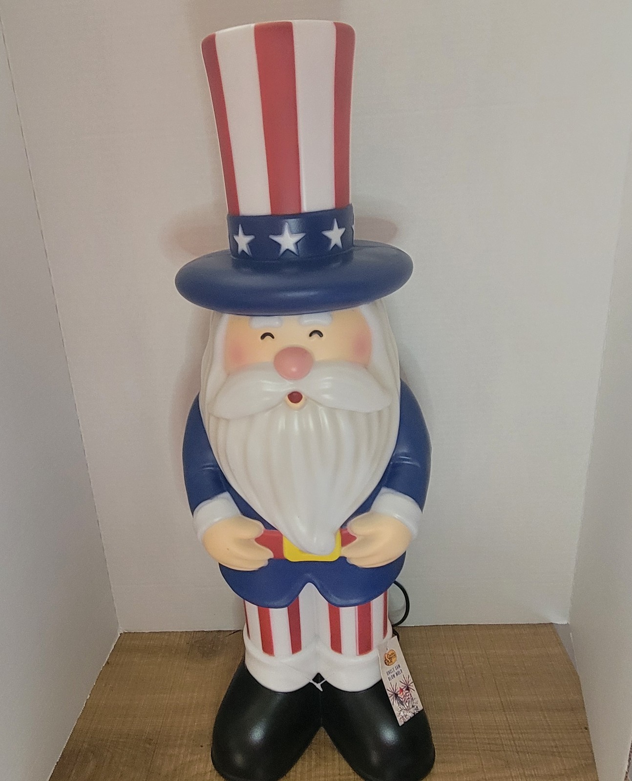 Cracker Barrel 26" Patriotic Uncle Sam Blow Mold USA July 4th Decor NEW with Tag