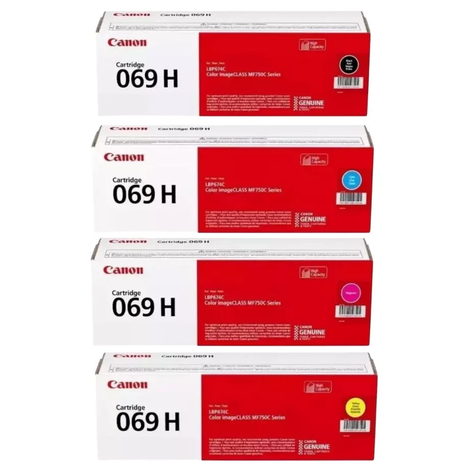 Canon 069H High Yield Toner Cartridge Set - Black Cyan Magenta Yellow - Original