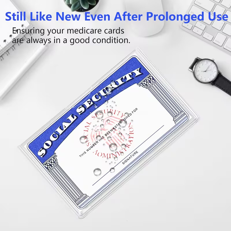20 Medicare Card Holder Protector Sleeve Clear PVC For Credit Card Business Card
