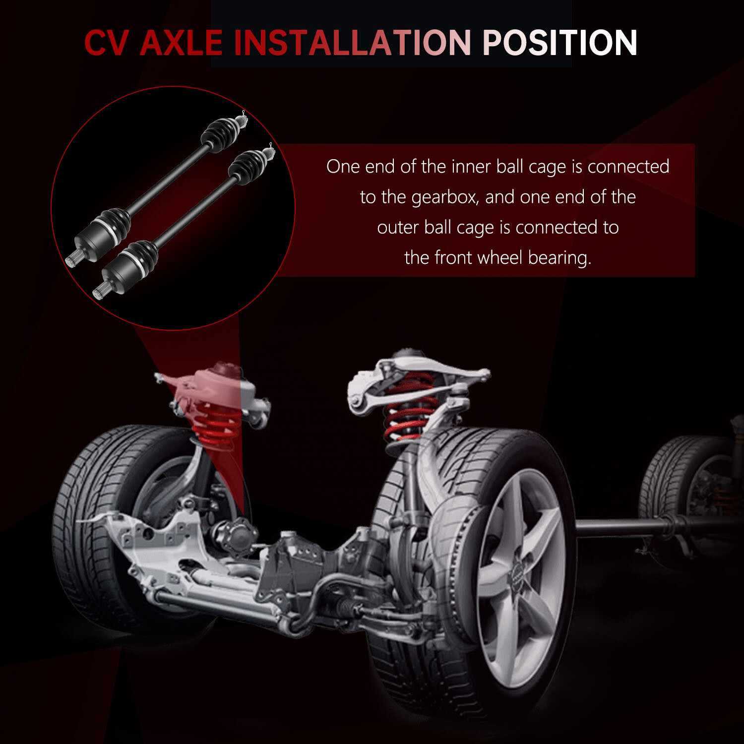 Front Right Left for Polaris Ranger XP 900 2013-2019 2014 2015 CV Axle Shafts