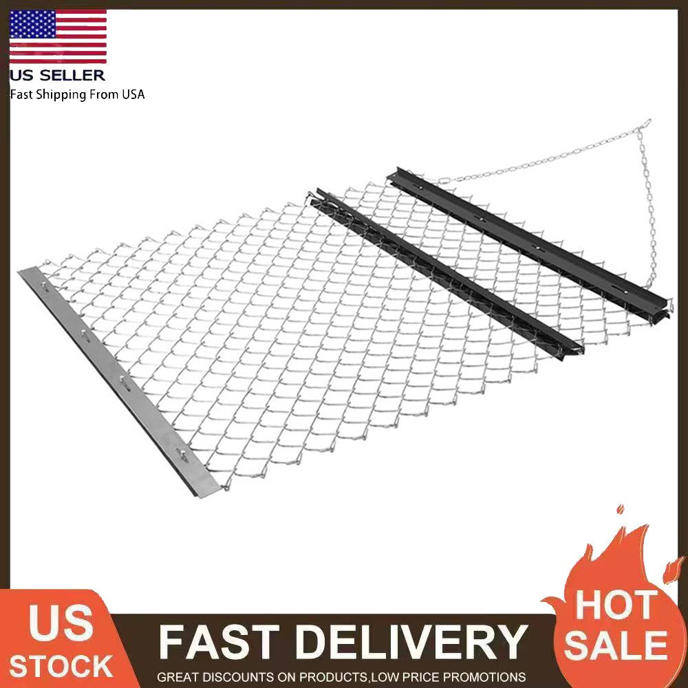 4 x 5ft ATV Drag Harrow Lawn Rake Chain Harrow Field Drag for Landscape Leveling