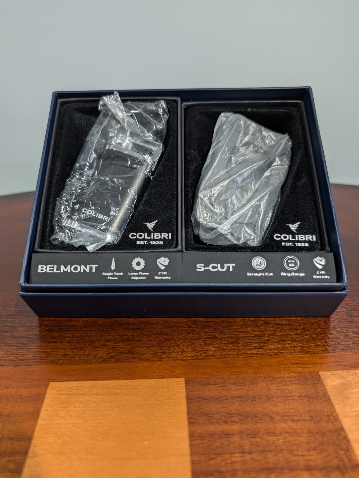 Colibri Belmont Torch Cigar Lighter and S-Cut Cigar Cutter Gift Set GS200C11-NEW