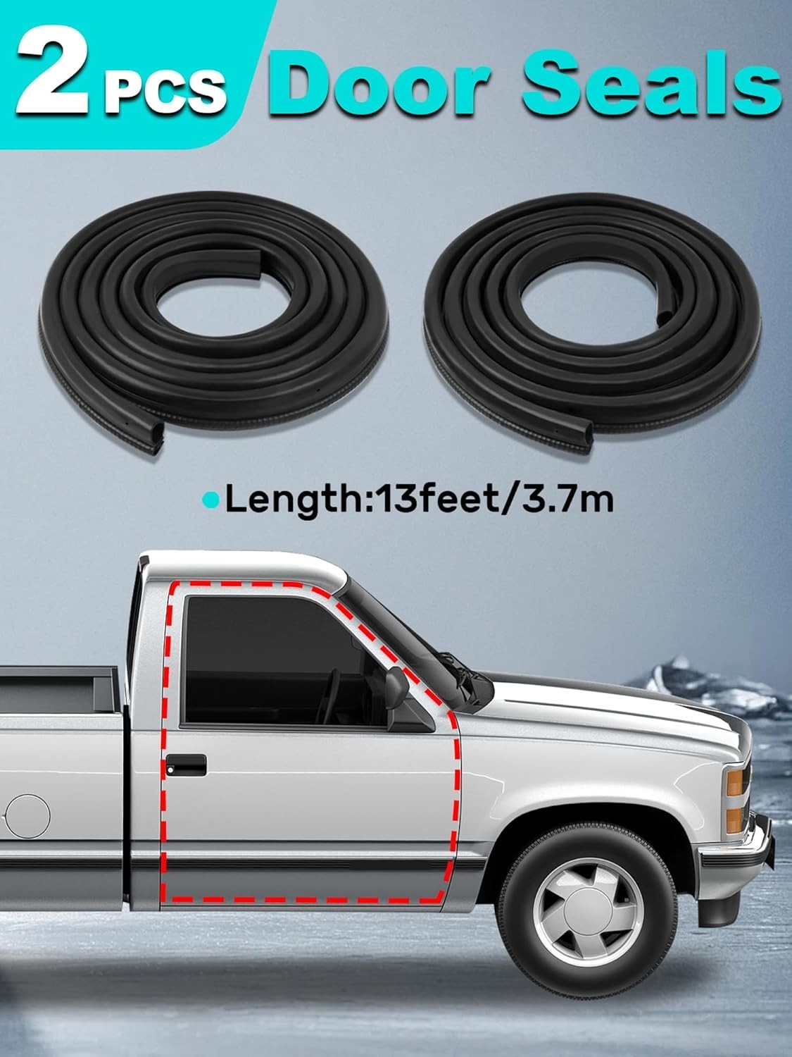 8PCS Door Seal Window Run Channel Sweep Felt Rubber Compatible with C1500 C25...