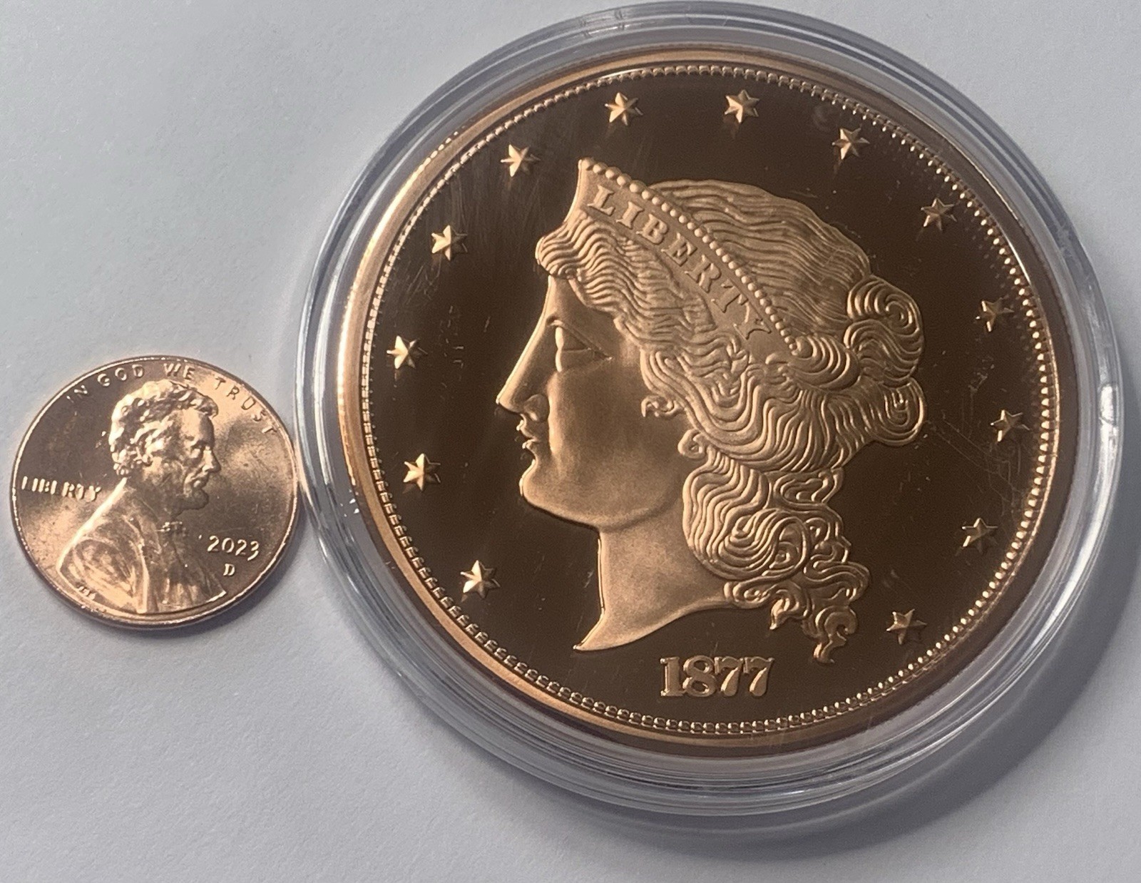 1877 Copper 1.25 oz Barber's $50 Half-Union Proof .999 Copper Round