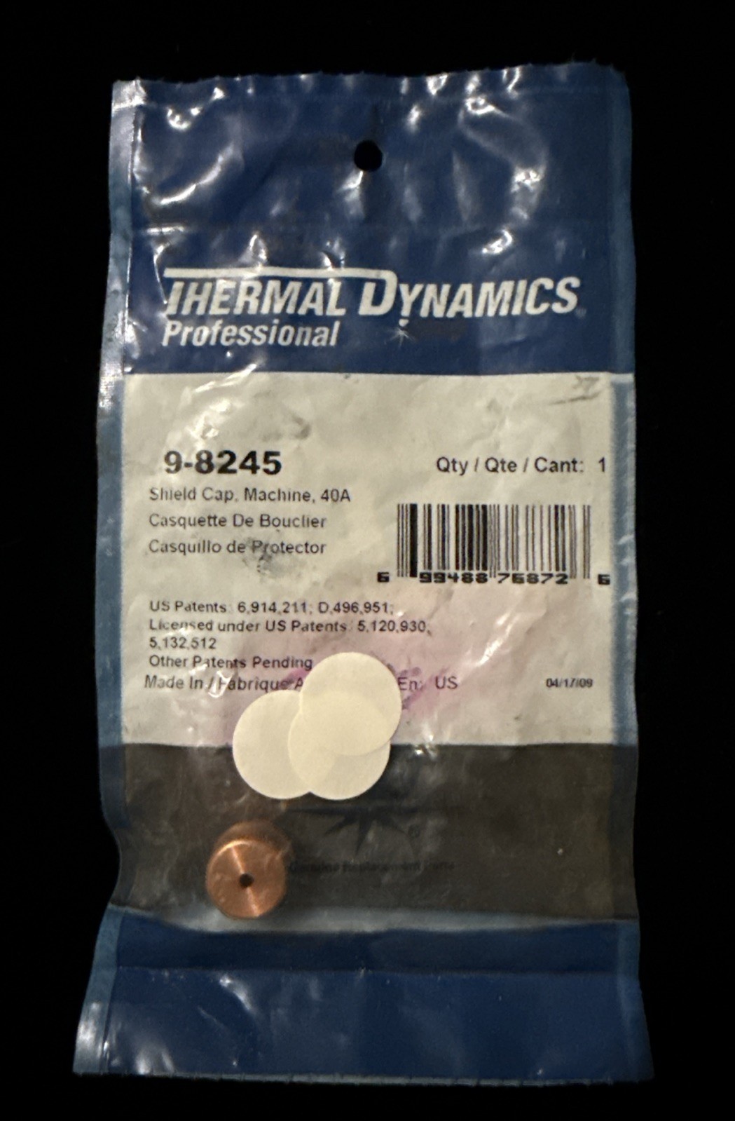 Thermal Dynamics 9-8245 Shield Cap,  Machine, 40A. Free Shipping.