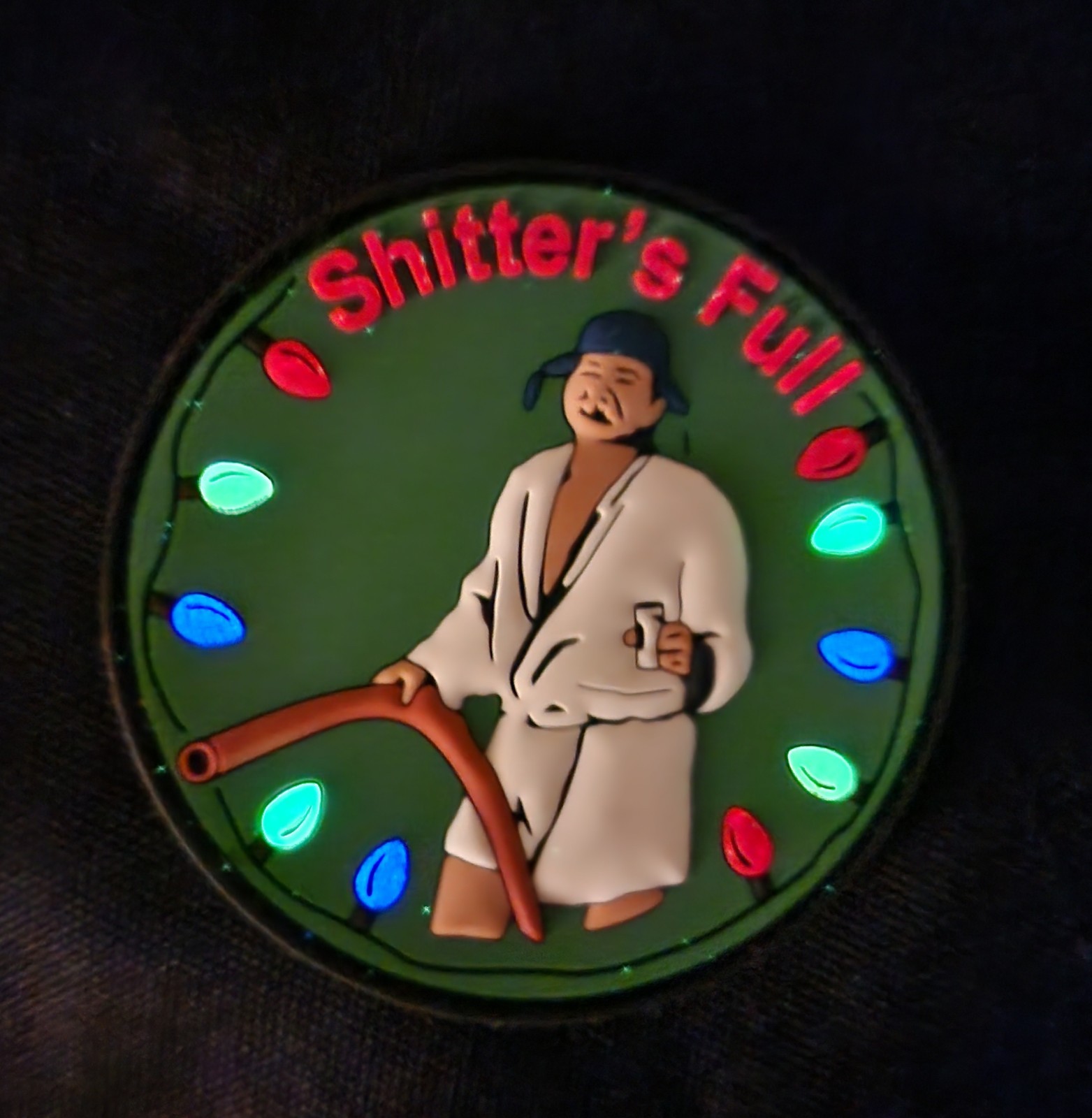 Glow In The Dark Shitters Full Christmas Vacation PVC Morale Patch