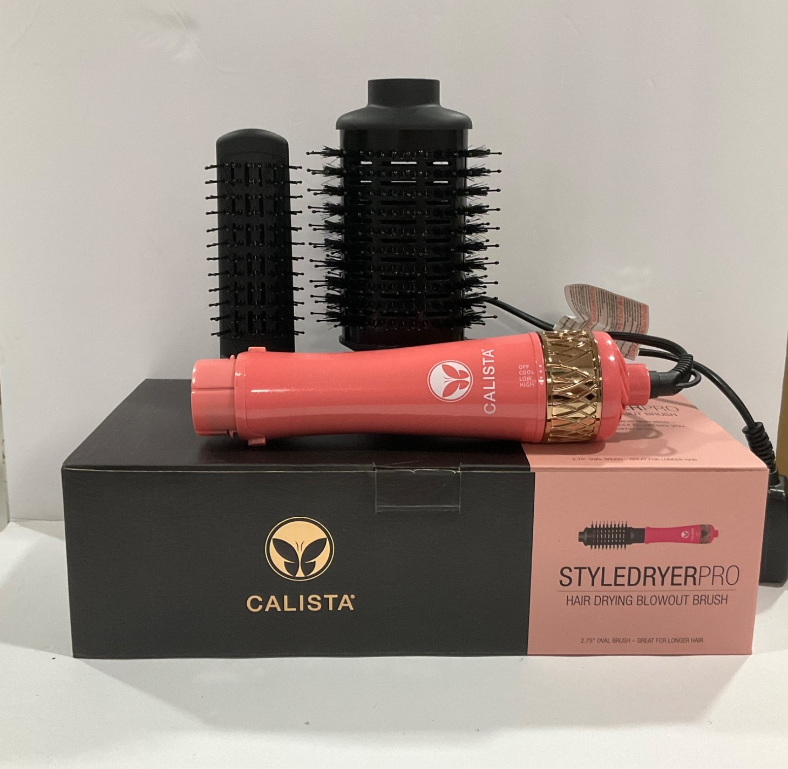 Calista StyleDryer Pro Hair Drying Blowout Brush Style Peach bloosom Choose size