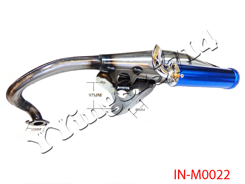 Performance Exhaust Pipe muffler yamaha 50cc Jog Scooter Moped Blue 1E40QMB