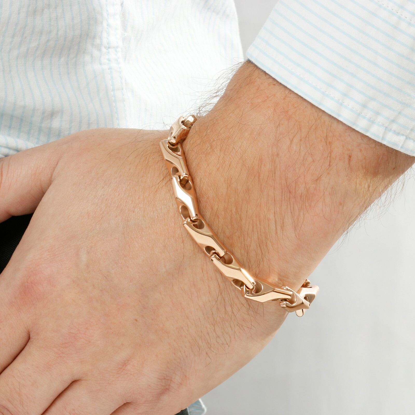 HEAVY BIKER TUNGSTEN CARBIDE MEN'S BRACELET ROSE GOLD (TUC 001) - FREE SHIPPING!