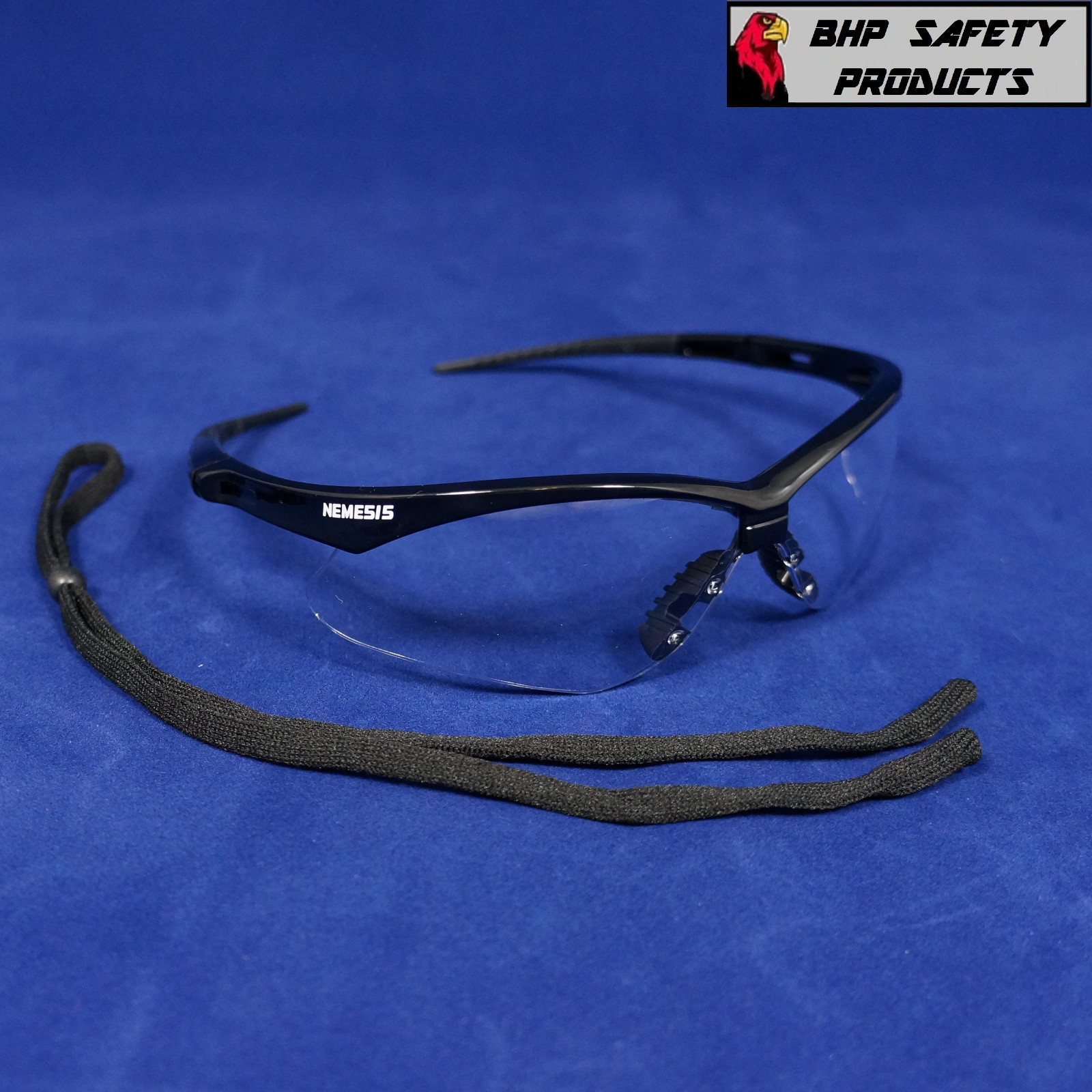 KLEENGUARD NEMESIS CLEAR LENS SAFETY GLASSES BLACK FRAME 25676 SHOOTING (3 PAIR)