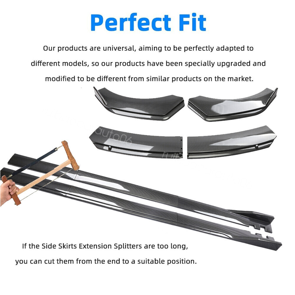 For Acura RDX 2020-2025 Carbon Style Front Bumper Lip Splitter Kit Side Skirt