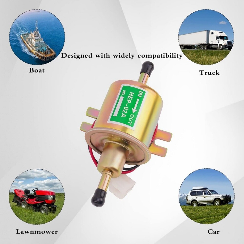 2 Pack 12V Electric Fuel Pump HEP-02A Universal Gas Diesel Inline Low Pressure