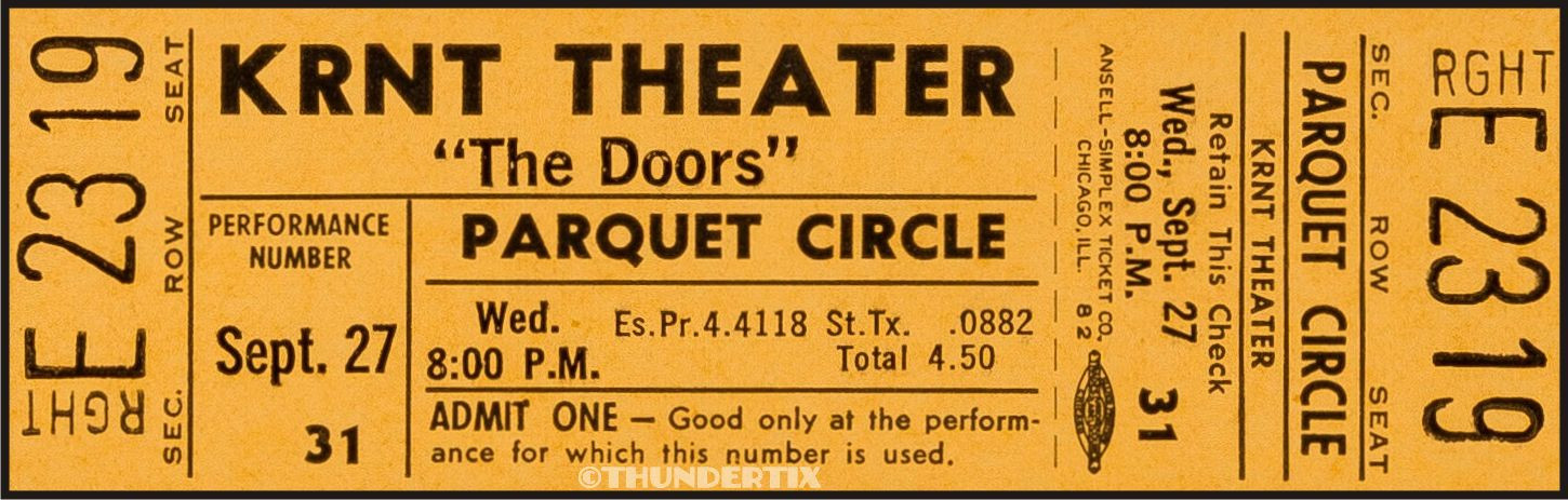 12 1967-1970 THE DOORS FULL UNUSED CONCERT TICKETS scrapbooking frame reprint