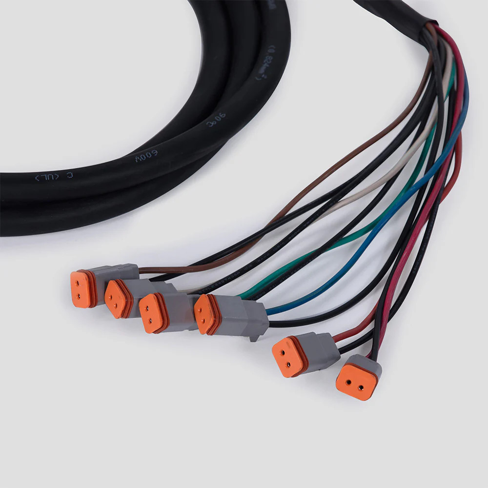 Titan Attachments Skid Steer 14-Pin Wire Harness, 6 Deutsch Plugs